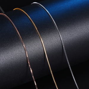 100% Genuine 925 Sterling Silver Necklaces for Women Box Chain Necklace for Pendant Wholesale Lots Syster Birthday Gifts